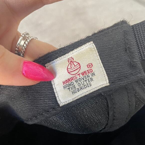 SUPREME Featherweight Wool Black Box Logo Panel Hat Camp Cap Harris Tweed - Picture 3 of 3